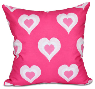 Valentine Print Pillow, Fuschia, 26"x26"