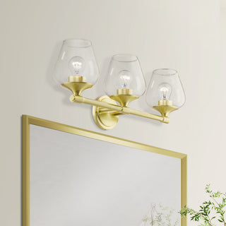 Willow 3 Light Satin Brass Vanity Sconce