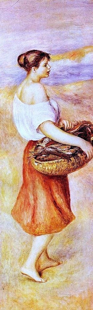 Pierre Auguste Renoir The Fish Monger, Gallery Wrapped Canvas Print, 15"x30"