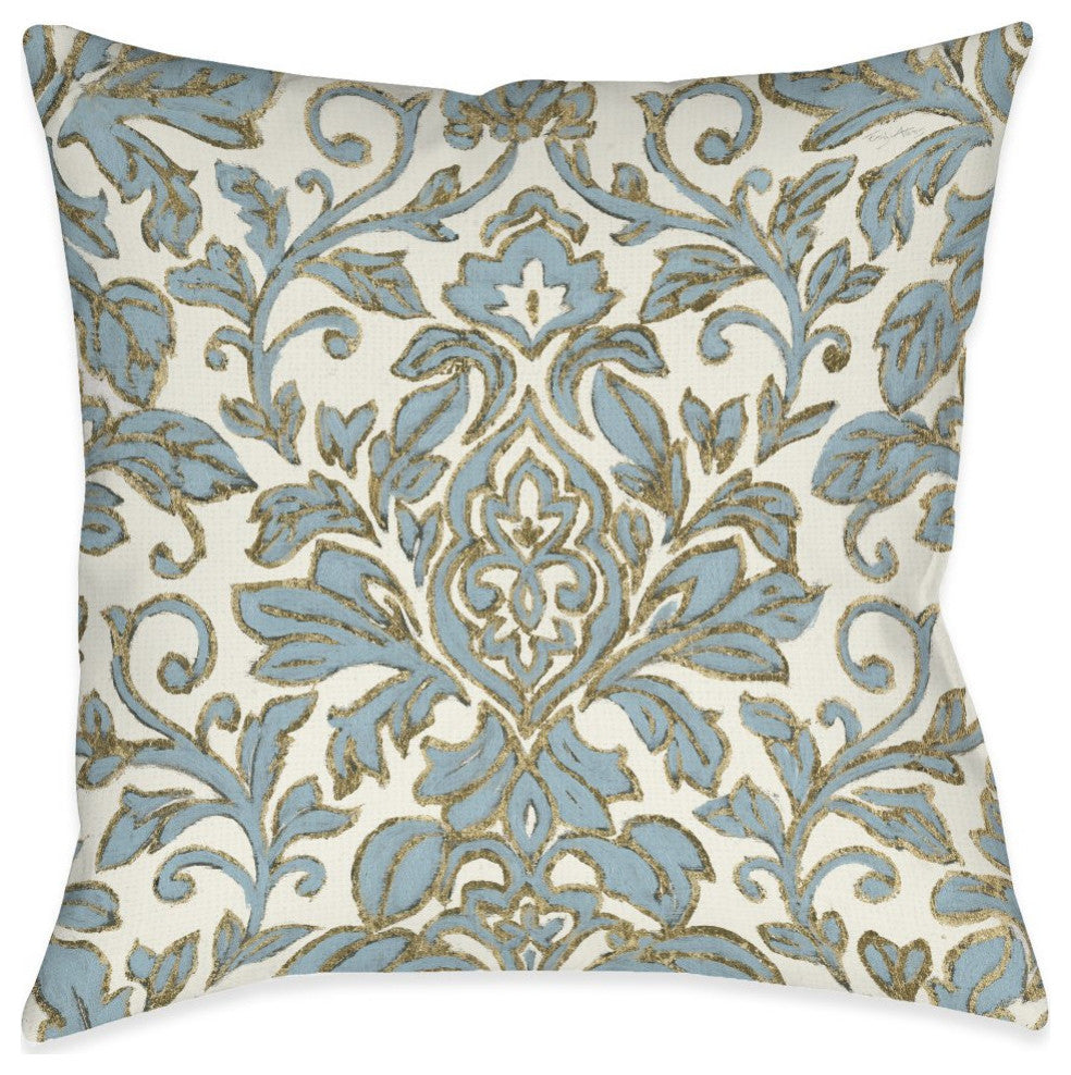 Laural Home Antique Damask 18" X 18" Indoor Decorative Pillow