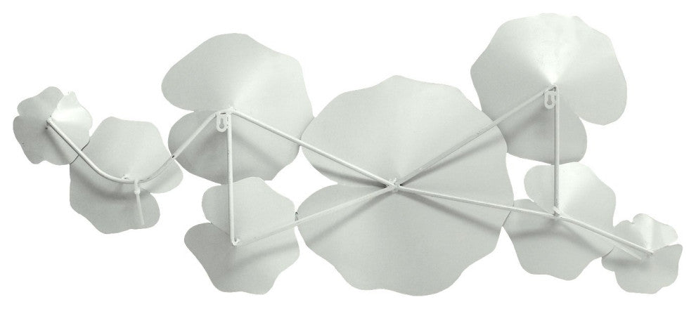 HomeRoots Angelic White Metal Lily Pad Wall Decor
