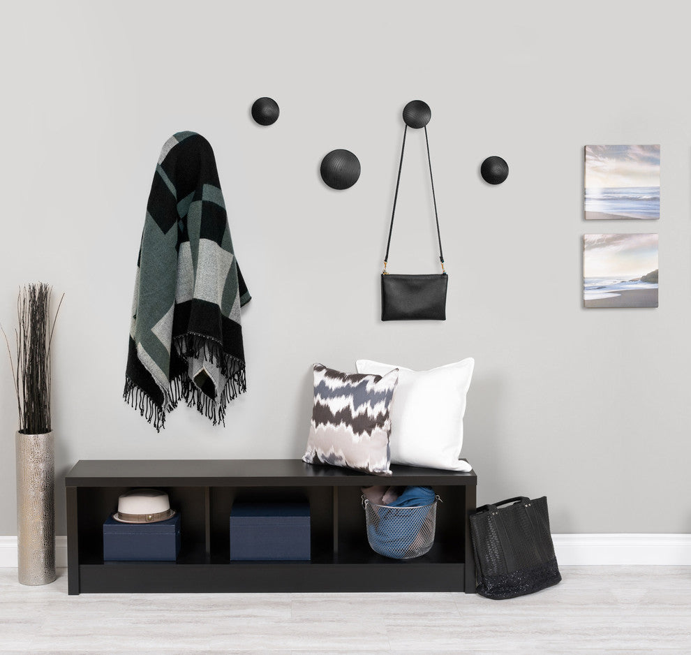 Mod Made Wall Button Coat Hanger, Black