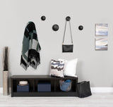 Mod Made Wall Button Coat Hanger, Black