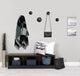 Mod Made Wall Button Coat Hanger, Black
