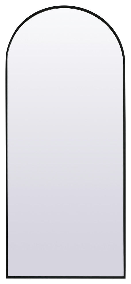 Metal Frame Arch Full Length Mirror 32X76 Inch, Black