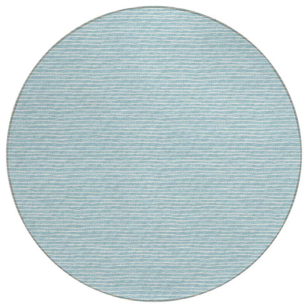 Indoor/Outdoor Laidley LA1 Sky Blue Machine Washable 10' x 10' Rug