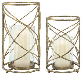 Metal 10.25" Lantern, Gold