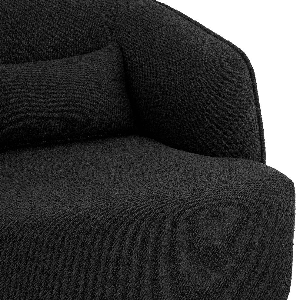 Steward Fabric Swivel Accent Chair, Black