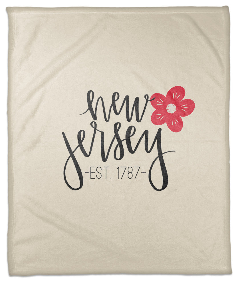 New Jersey Established 50x60 Coral Fleece Blanket