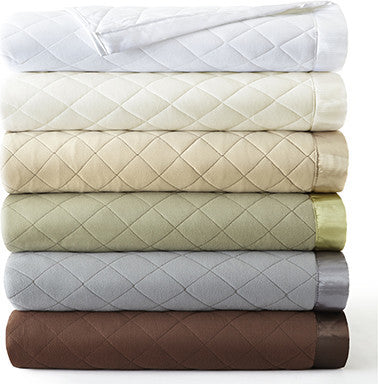 Micro Flannel Quilted Blanket, Chino, King