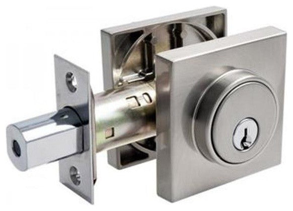 Pamex FDS Contemporary Deadbolt, Satin Nickel, One-Sided Deadbolt