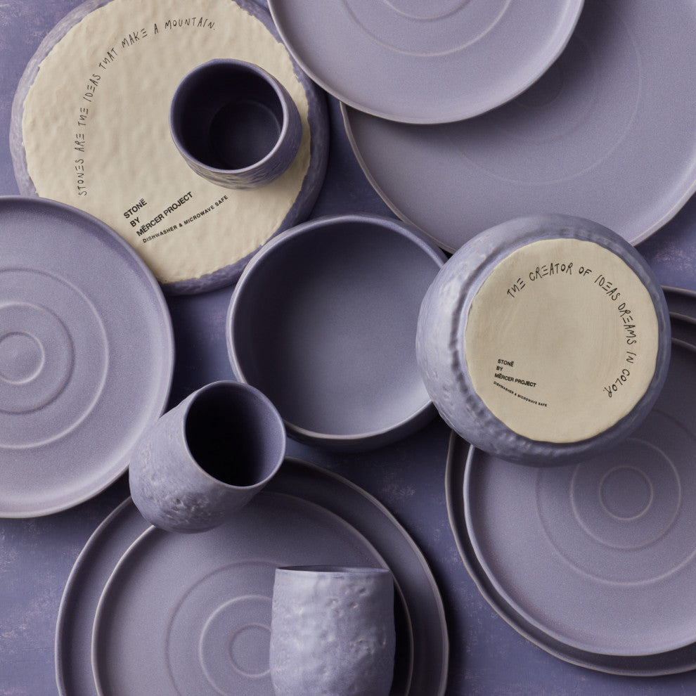 Stone by Mercer Project SHOSAI Stoneware 32 Piece Dinnerware Set, Lavender