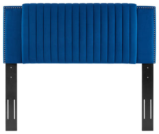 Felicity Channel Tufted Performance Velvet Twin Headboard, Navy