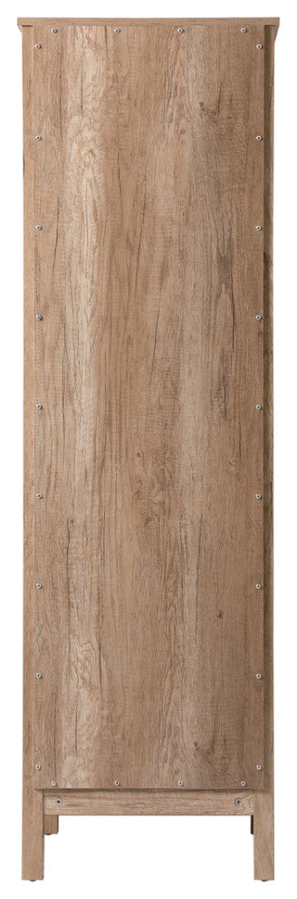 20" Wide Bathroom Linen Storage Freestanding Cabinet, Natural Oak