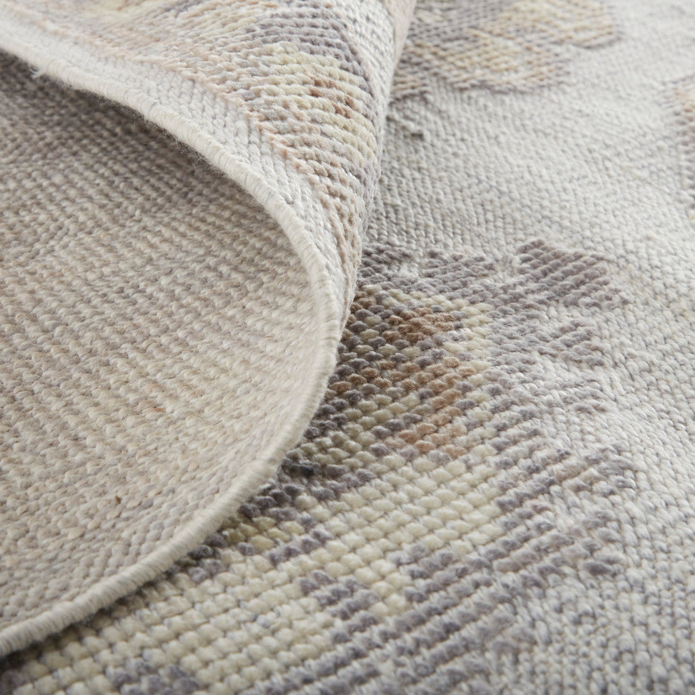 Weave & Wander Tierney Eco Friendly PET Oushak Rug, Vapor Gray/Bone/Tan, 3'-6" X