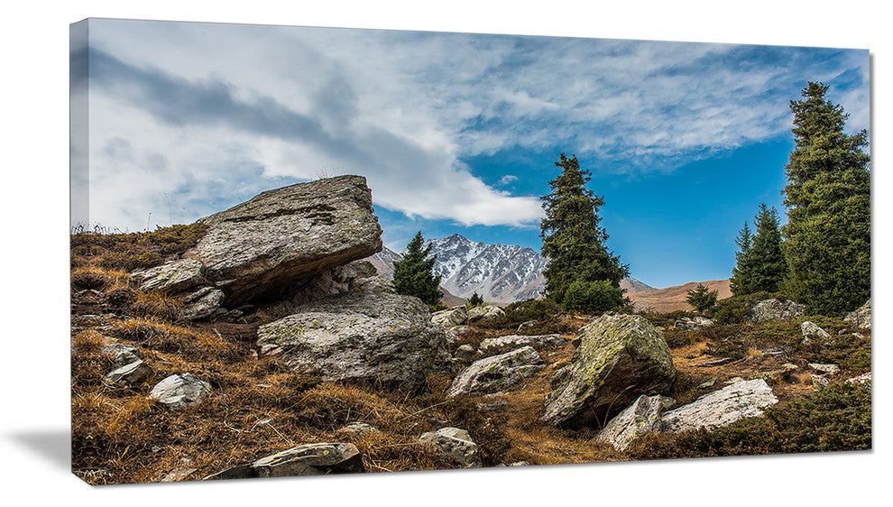Tien Shan Mountains in Almaty, Landscape Canvas Art Print, 32"x16"