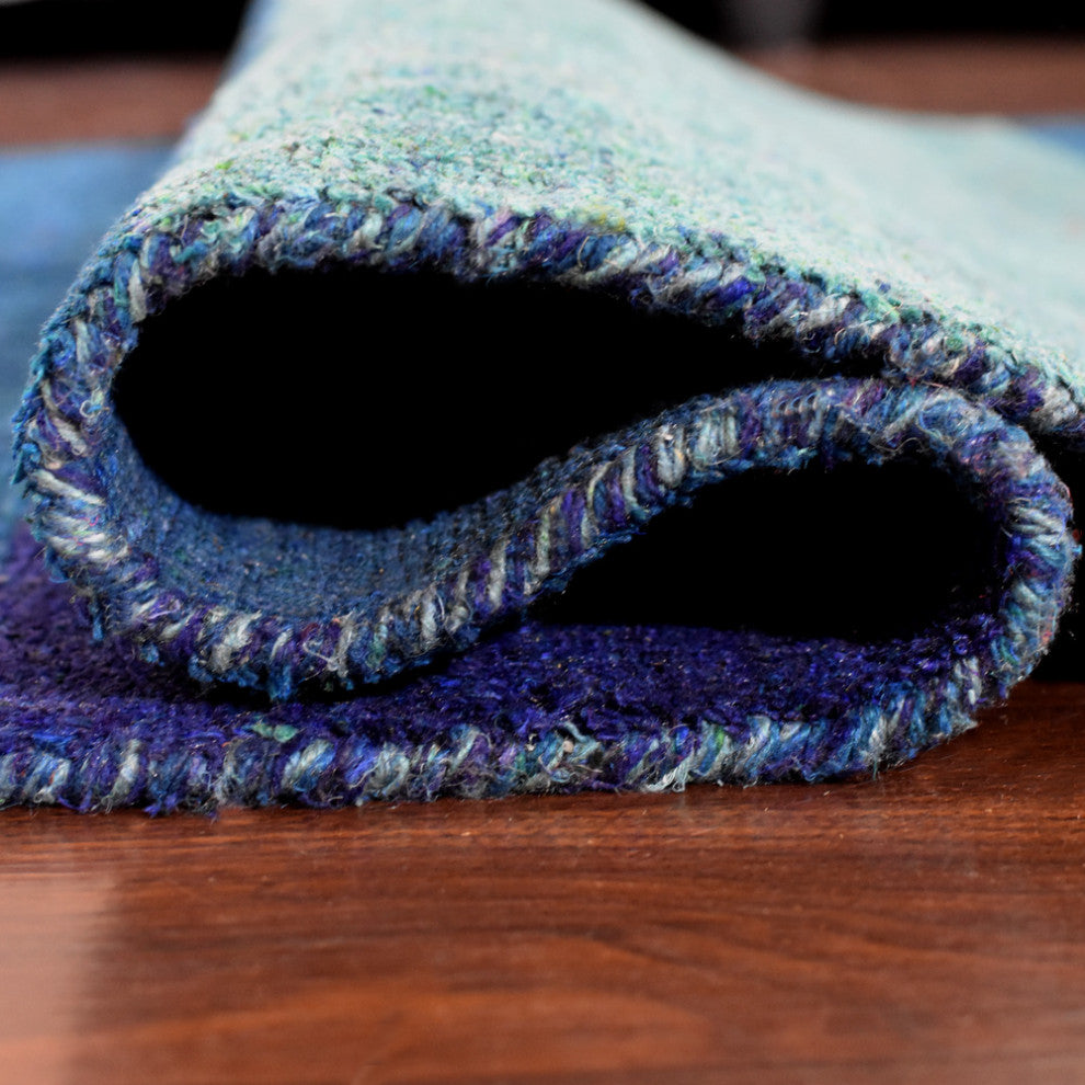 HAND KNOTTED LOOM SILK AREA RUGS-2'6''x12',Runner,Multicolor,Contemporary