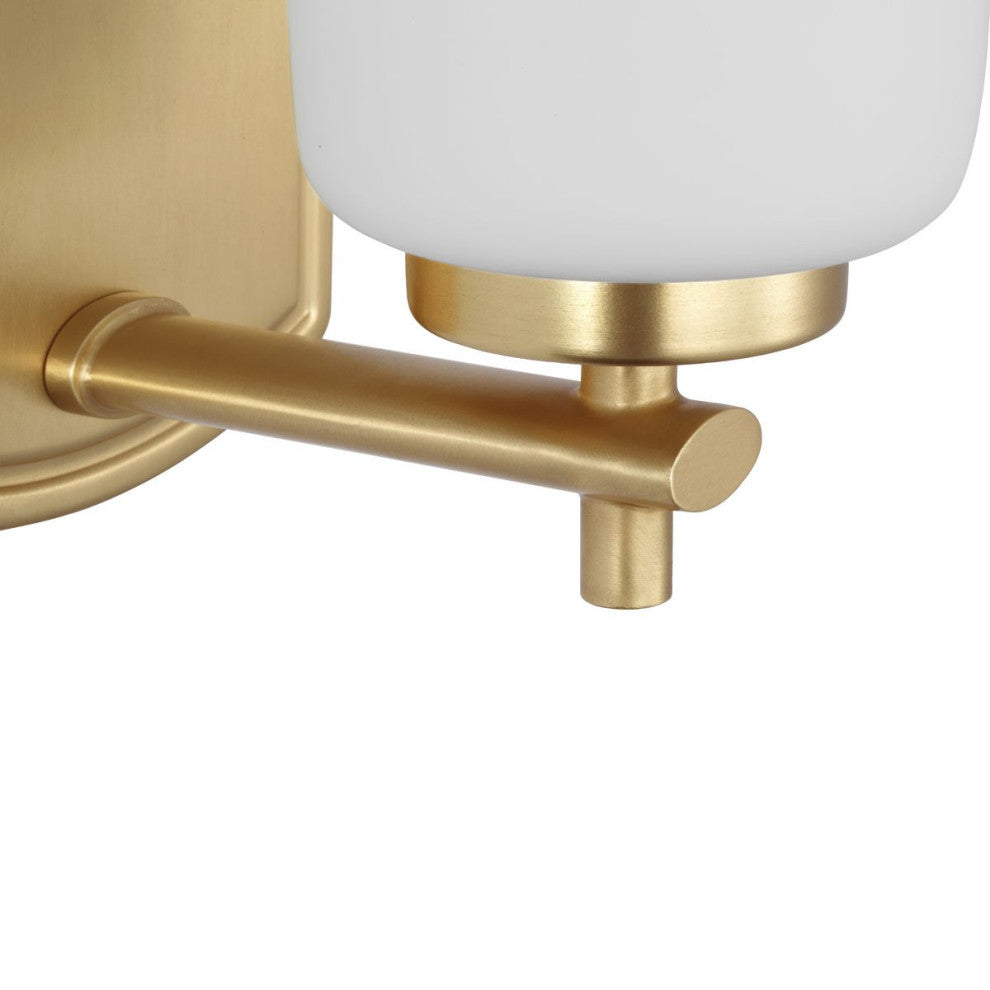 Adley Collection One-Light Satin Brass Etched Opal Glass Bath Vanity Light