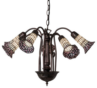 24 Wide Tiffany Pond Lily 7 Light Chandelier