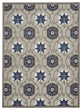 8 x 11 Gray and Blue Indoor Outdoor Area Rug