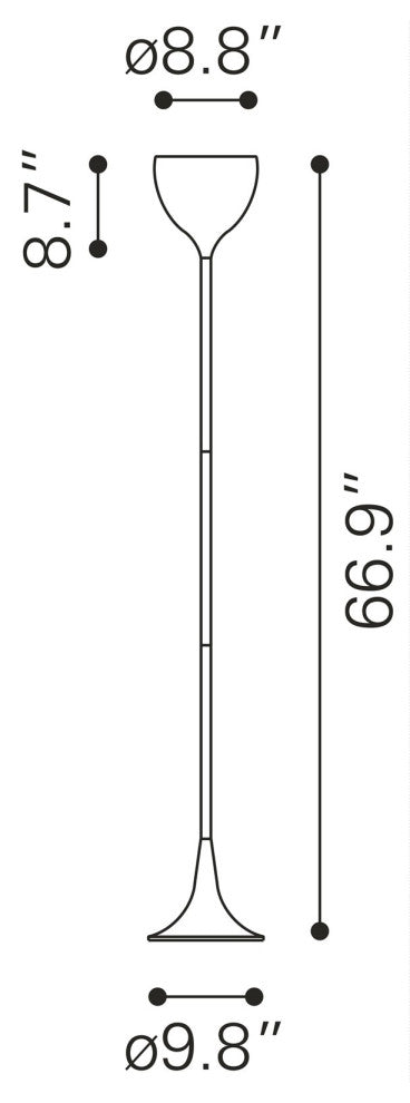 Floor Lamp Light, Steel Metal, Chrome, Kitchen Lounge Bistro Lobby Hospitality