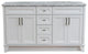 61" Double Sink Vanity, White Finish And White Carrara Marble And Oval Sink