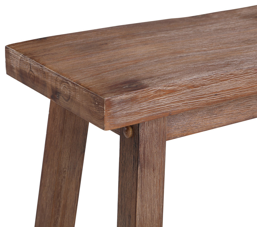 Sonoma Saddle Bench, Barnwood Wire-Brush