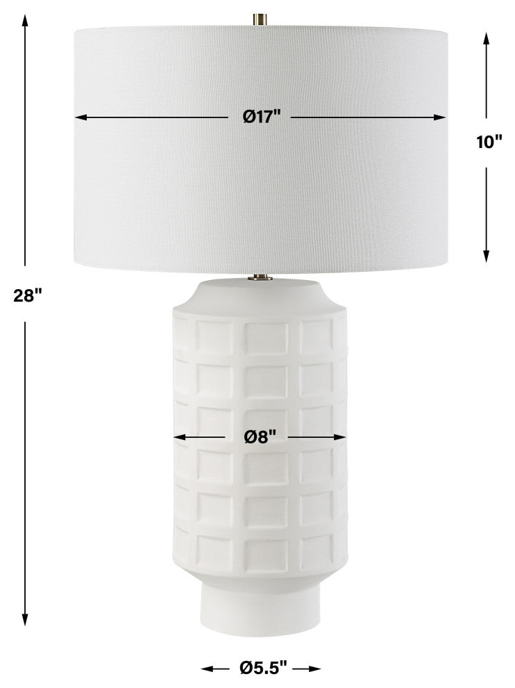 Uttermost Window Pane White Table Lamp