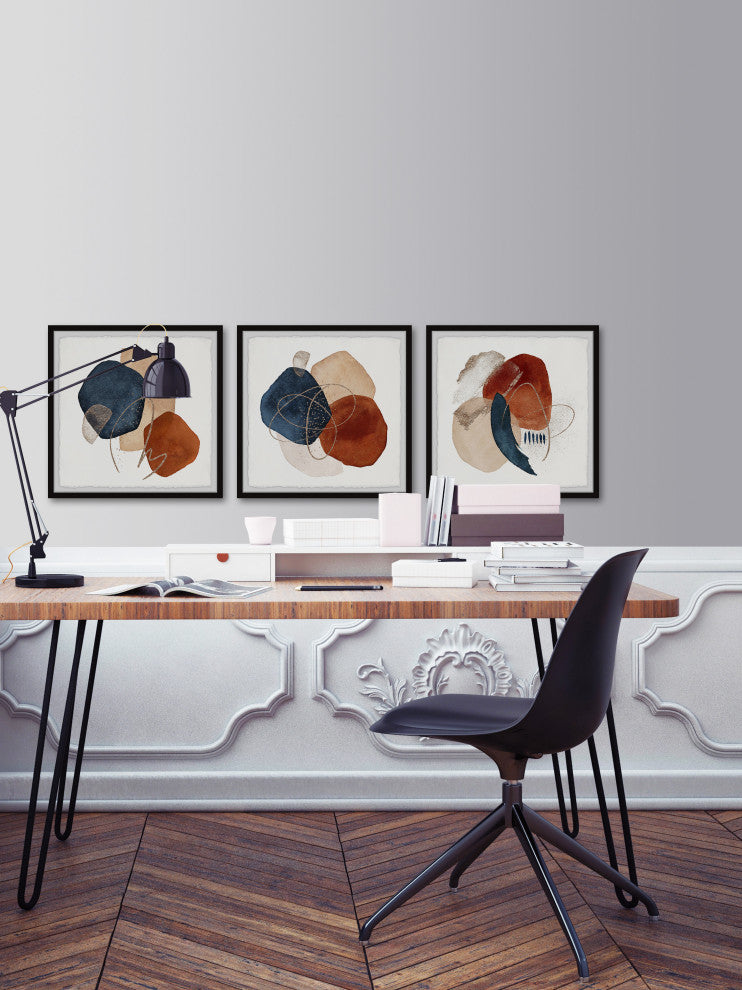 Sapphires and Rubies Triptych, 3-Piece Set, 32x32 Panels