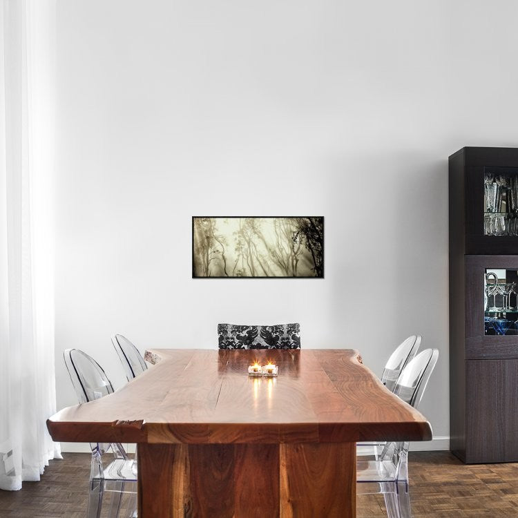 "Fog" Framed Canvas Giclee by Jorge Feteira, 31x15"