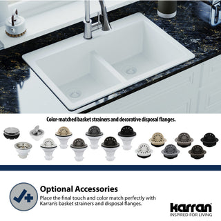 Karran 4-1/2" Kitchen Sink Decorative Disposal Flange, Bisque