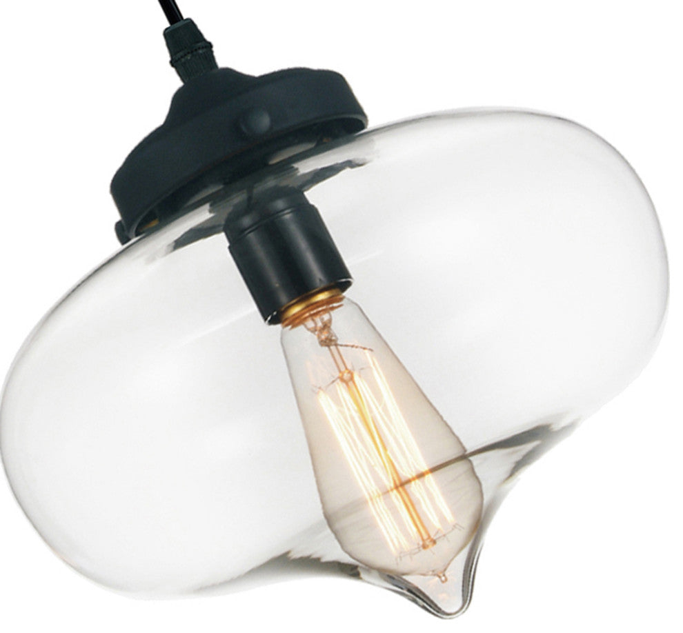Glass 1 Light Down Mini Pendant With Clear Finish