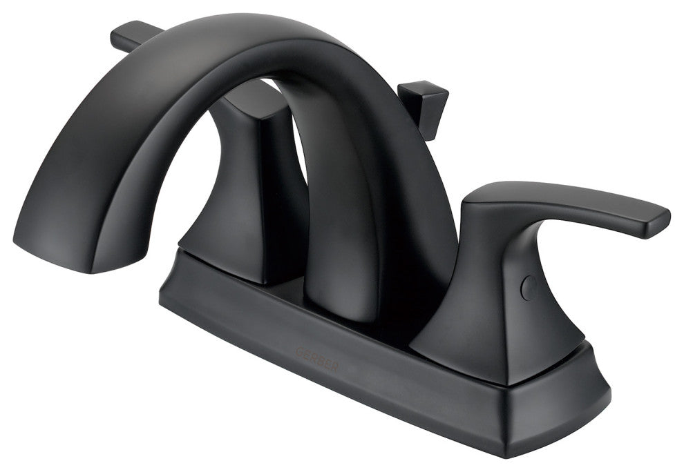 Vaughn Two Handle Centerset Lavatory Faucet, Satin Black