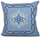Jodhpur Border 3, Geometric Outdoor Pillow, Blue, 20"x20"