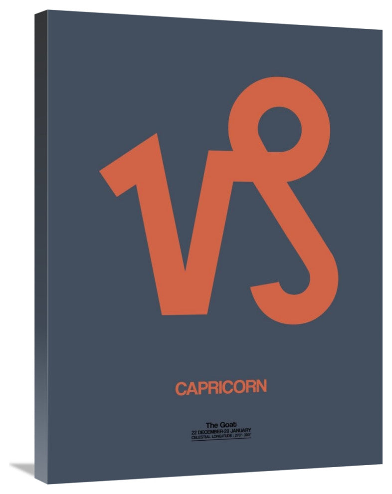 "Capricorn Zodiac Sign Orange" Fine Art Print