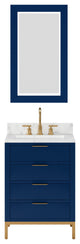 Bristol 24" Vanity, Blue With Mirrors and Gooseneck Faucet