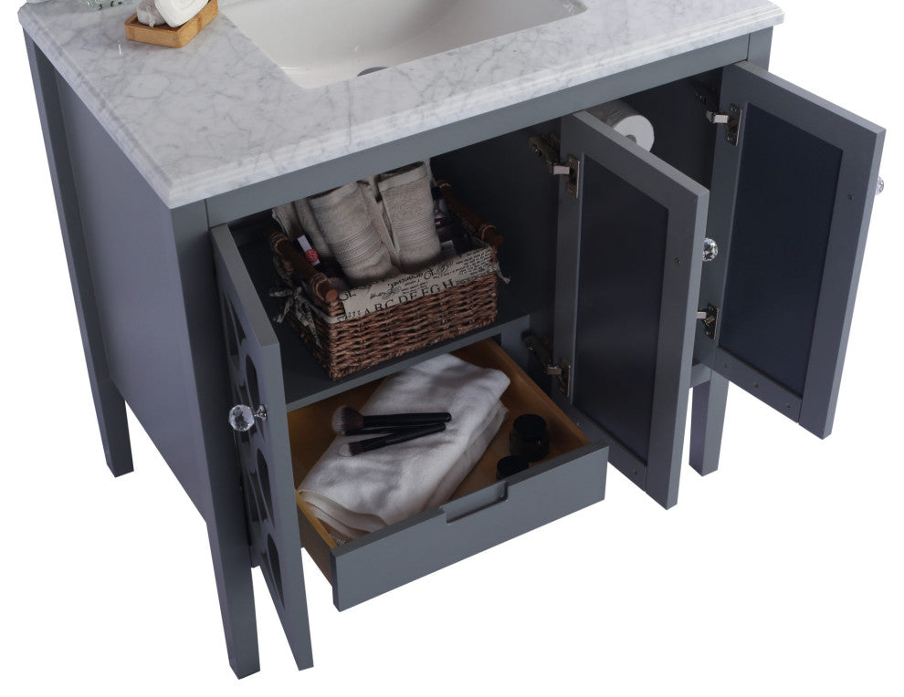 Laviva 313MKSH-36G-WQ Mediterraneo Vanity with White Quartz Countertop