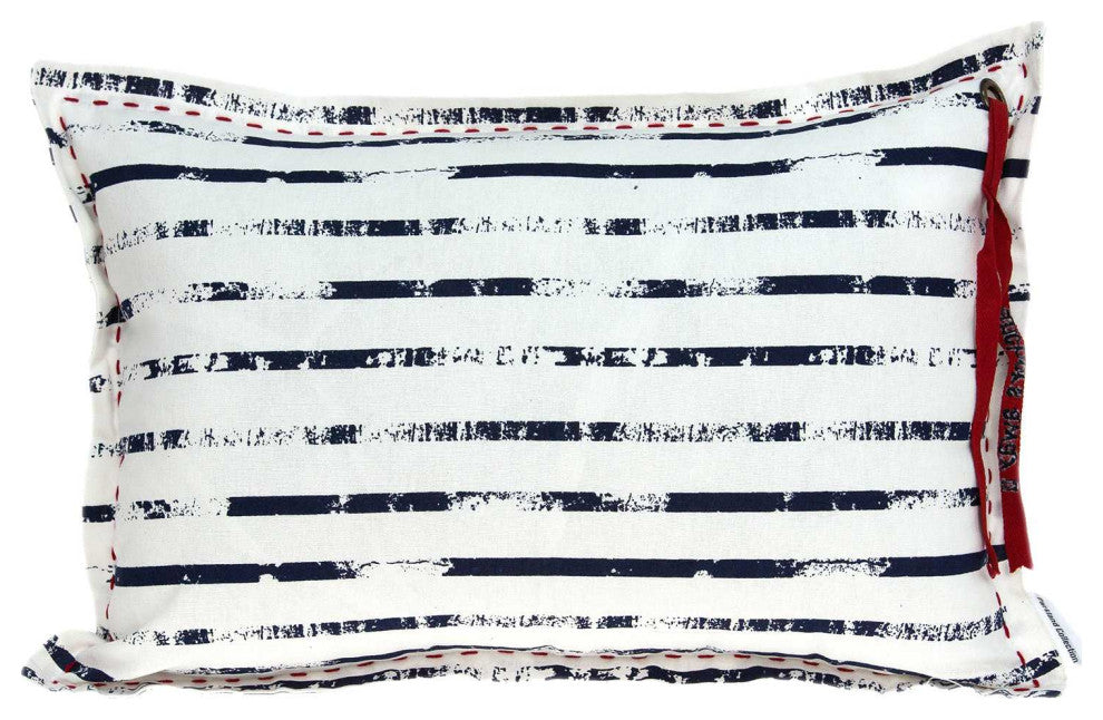 HomeRoots 20" x 6" x 14" Nautical White Pillow Cover With Down Insert