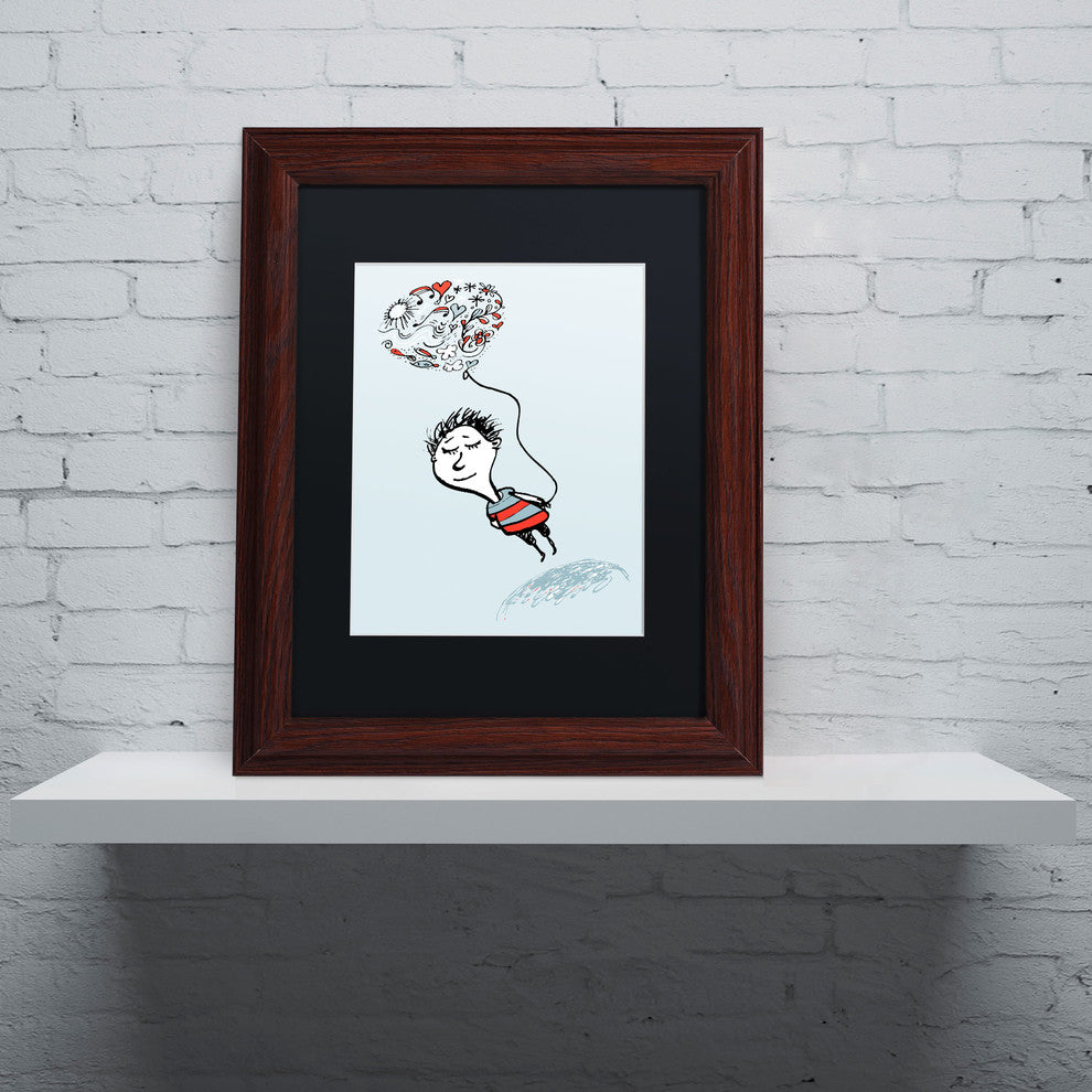 'Love Balloon' Matted Framed Canvas Art by Carla Martell