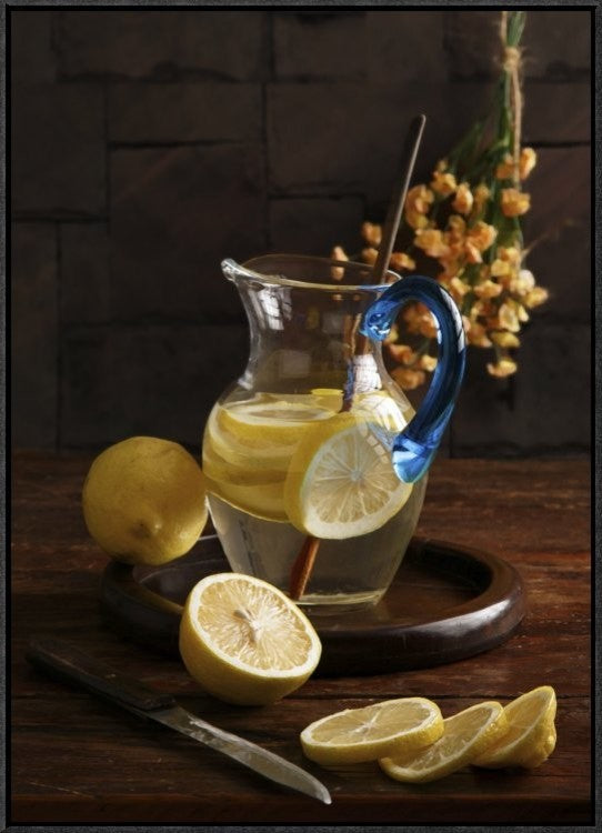 "Life And Lemons" Framed Canvas Giclee by Luiz Laercio, 22x31"