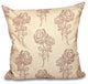 Carmen, Floral Print Pillow, Taupe, 16"x16"