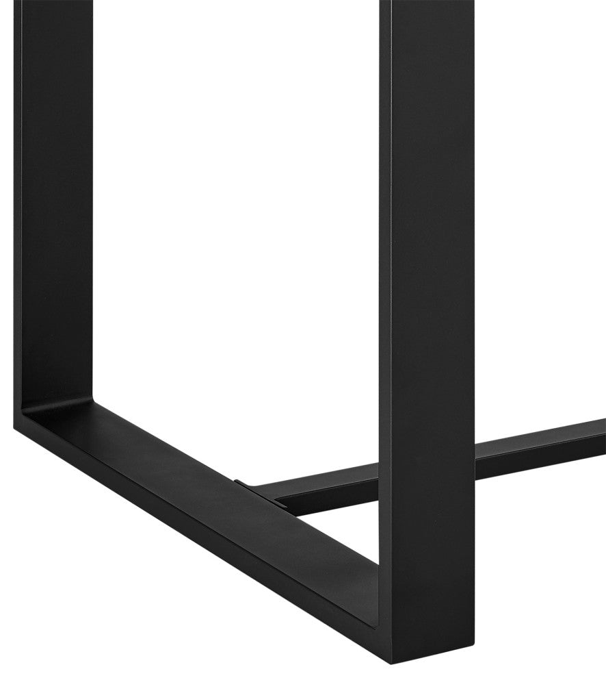 Felicia Outdoor Patio Counter Height Dining Table, Black Aluminum