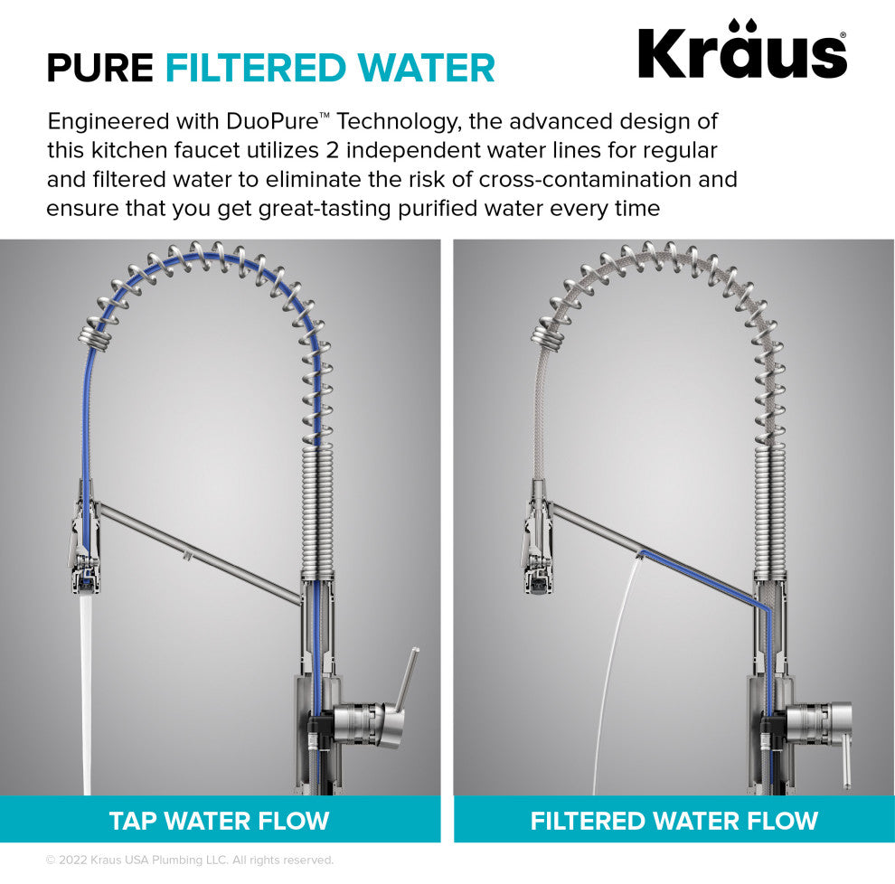 Oletto Commercial Pull-Down Filter Kitchen Faucet, MB