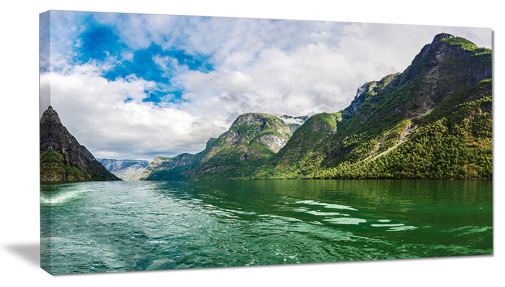 Green Lake Sognefjord Norway, Landscape Canvas Art Print, 40x20