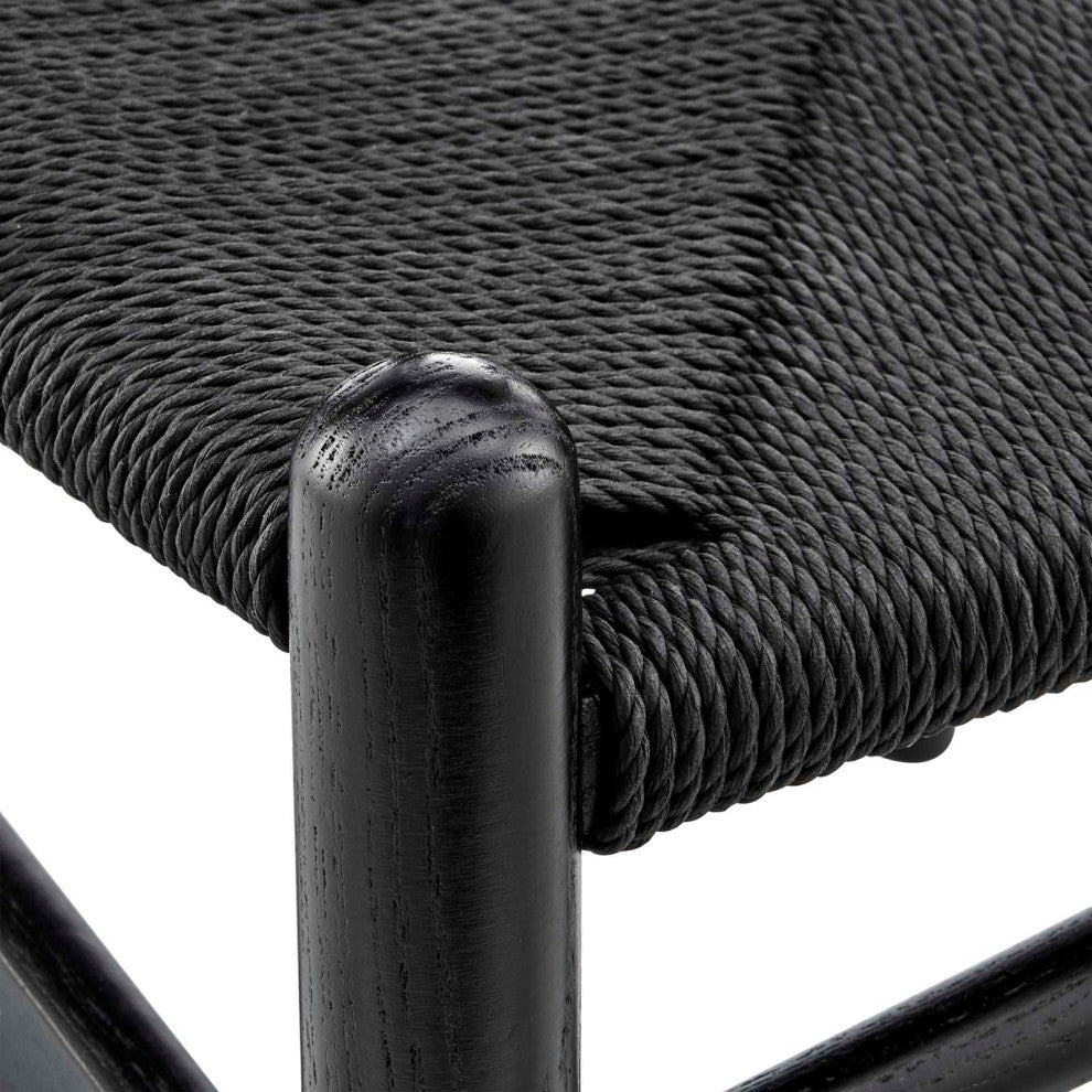 Side Dining Chair, Set of 2, Black, Wood, Modern, Cafe Bistro Hospitality