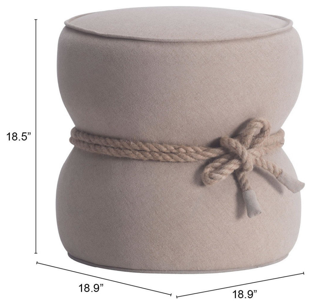 Beige Cinch Ottoman
