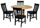 42 in. Dual Drop Leaf Table with 4 Slat Back Dining Chairs