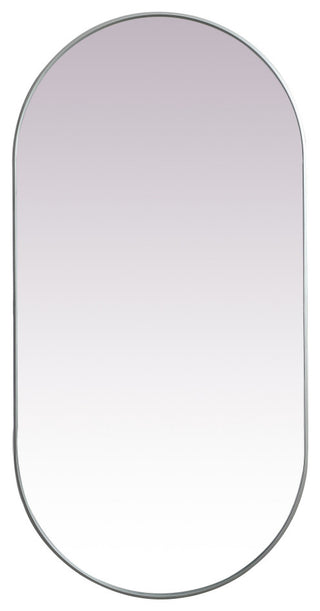 Home Living Metal Frame Oval Mirror 36x72 Inch, Silver