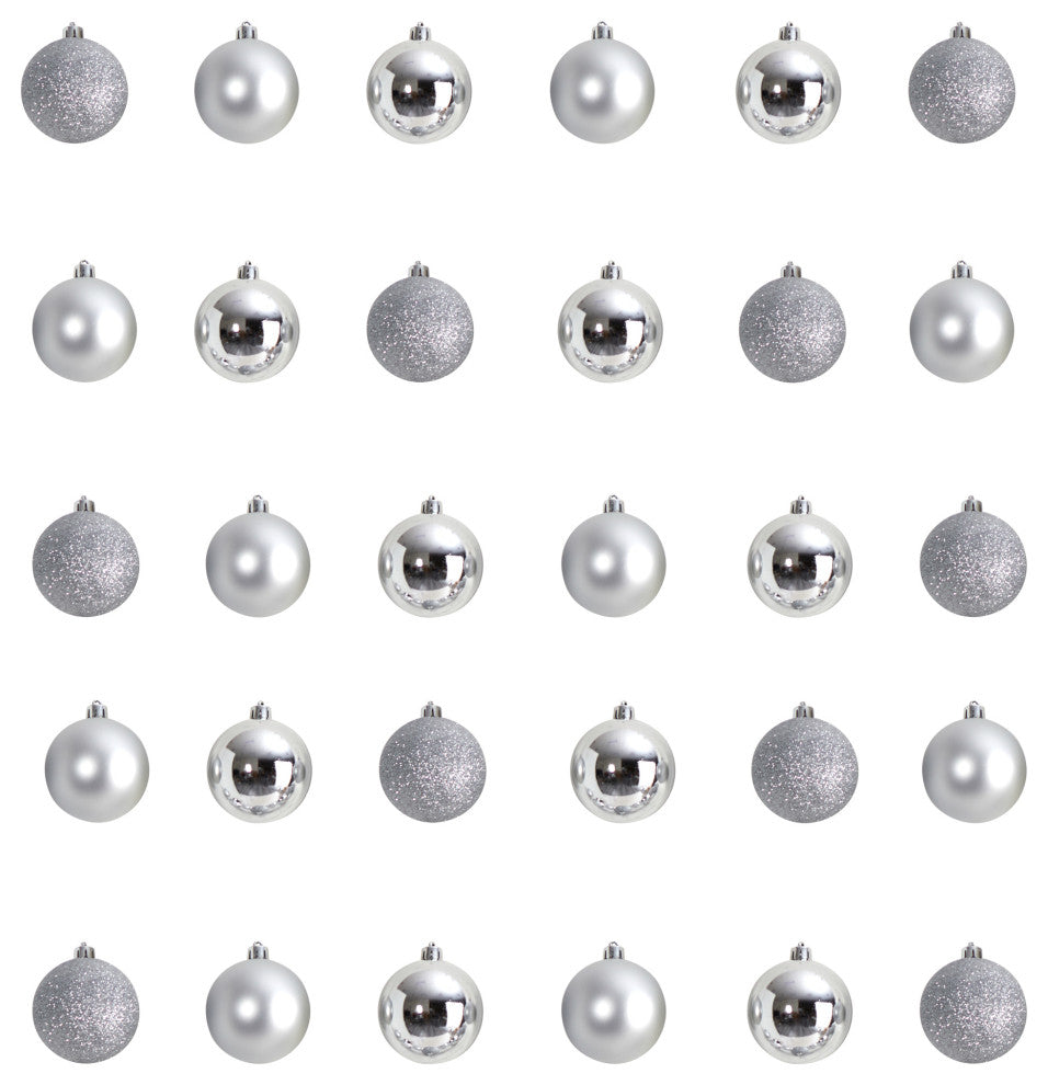 Holiday Christmas 30 Count 2.5" Shatterproof Ornament Set With Storage Container