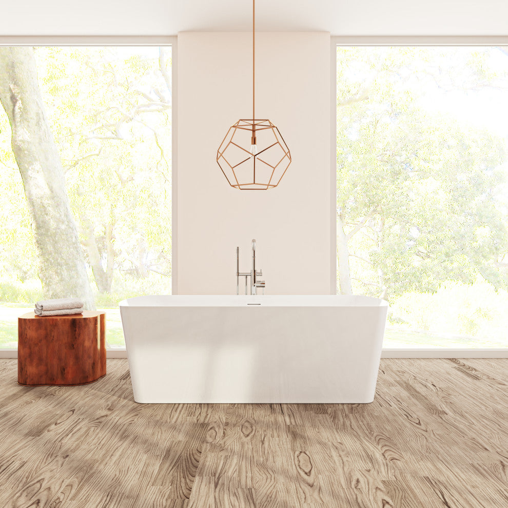 Perlato Bilbao Freestanding Soaking Tub, White, 71"